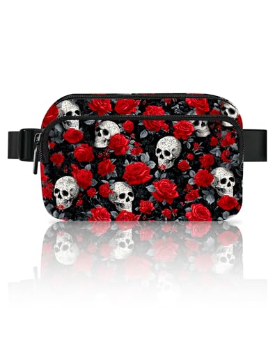 Image of Skull Fanny Pack for Women Belt Bag Fashion Everywhere Waist Pouch Lightweight Crossbody Bags with Adjustable Strap