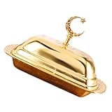 Assiette à beurre avec couvercle : fabriquée en matériaux en fer, porte-beurre et suffisamment pour être utilisée, adaptée aux restaurants, aux magasins de desserts, aux cuisines, pour votre propre usage ou comme à un ami, récipient pour conserver le beurre