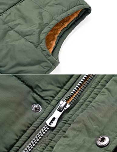Image of MAGCOMSEN Sherpa Vest - Warm Fur Thermal Quilted Fleece Snow Internal Pad Casual Insulated Thick Sleeveless Pufer Coat