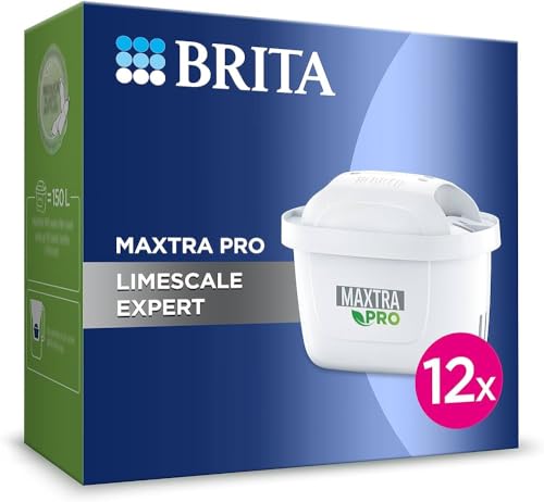 Filtro dell'acqua BRITA MAXTRA PRO Limescale Expert pack semestrale da 12 filtri - NUOVA GENERAZIONE FILTRI - Ideale per bevande calde e protezione contro il calcare per macchine da caffè e