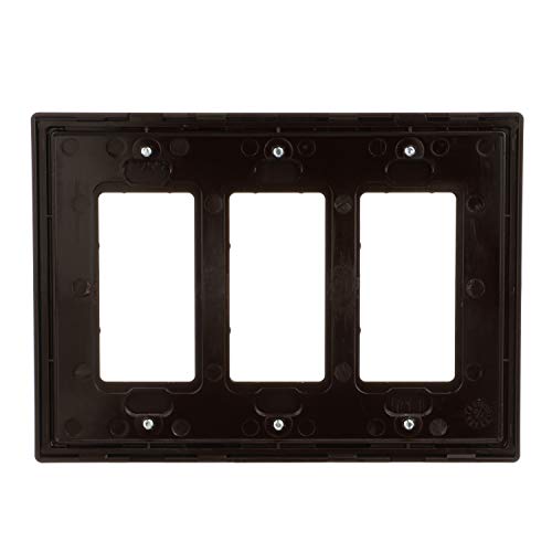Image of Eaton PJS263RB-SP-L Designer 3-Gang Screwless Wallplate, Oil Rubbed Bronzeoil Rubbed Bronze
