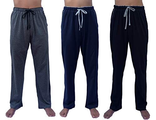 GIVEITPRO 3 Saver Pack – Premium 100% Cotton Jersey Knit Pajama Pant Bottoms - Yarn-dye