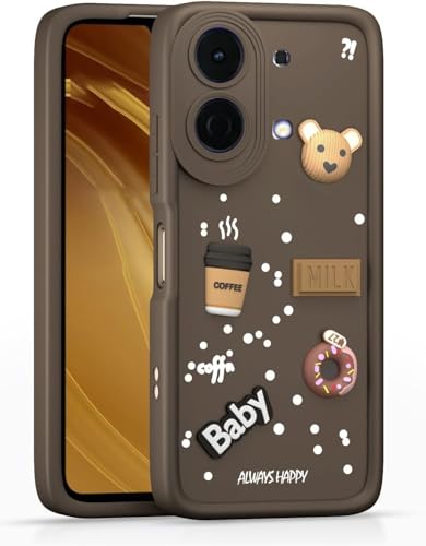 Image of Bintage Ball Bear| Donut| Milk Cake| Baby| Coffee Rubber Case Full Body & Camera Protection Back Cover Compatible for Oppo K13 Turbo 5G - Brown