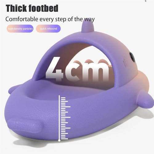 Generic Cloud Shark Slippers for Kids, Thick Sole Cute Gradient Color Slides Children,Comfortable Beach Bathroom Couple Shark Sandals2