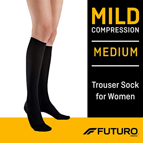 Futuro Energizing Trouser Socks for Women, Mild Compression, Medium, Black2