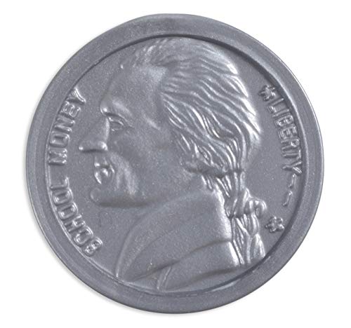 LEARNING ADVANTAGE-7522 Play Nickels - Set of 100 Plastic Coins - Designed and Sized Like Real US Currency - Teach Money Math With This Pretend Play Resource