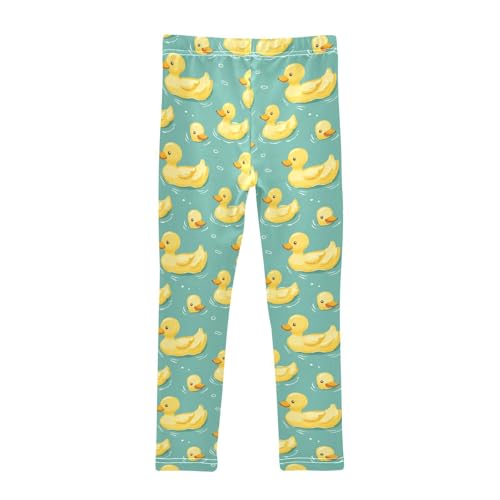 Girls Leggings Cartoon Yellow Ducks Soft Toddler Leggings for Girls Kids Pants Size 4T-10T2