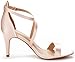 DREAM PAIRS Women's DOLCE Fashion Stilettos Open Toe Pump Heel Sandals,Size 8W,Champagne-Satin