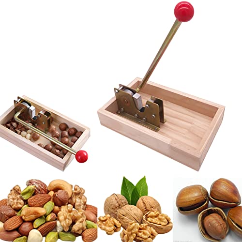 Lijiaxiuyc Nussknacker Mit Handkurbel - Verstellbarer Stahlschäler | Für Walnüsse, Mandeln, Haselnüsse | 30cm Rot