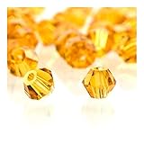 Aussendurchmesser: 4 mm Zhaochen. Qualität 3mm 4mm 6mm Kristall-Korn-Charme-Distanzscheiben Glasperlen Lose Bicone Korne For Schmucksachen, Die Halsketten-Armband (Color : Amber, Item Diameter : 6MM 288PCS)