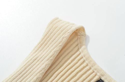 efvandoloe Summer Knitted Sweater Vest Cross Square Elastic Slim Split Pullovers3