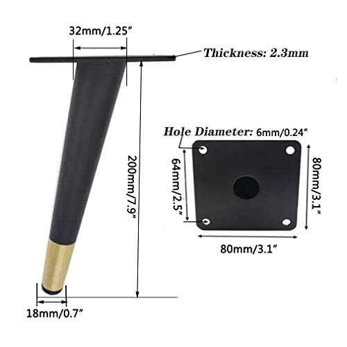 4 Pezzi Gambe per Mobili in Metallo,Piedini per