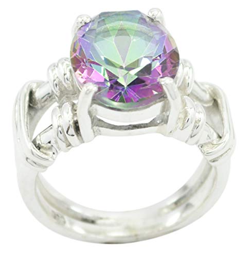 Bague en Argent Sterling 925 Multi avec Gemmes Naturelles RIYO