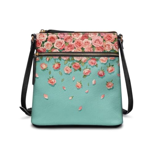 Image of Leather Purses for Women, Leather Hobo Bags for Women Travel Sling Purse Triple Zippered Pockets Shoulder Bag