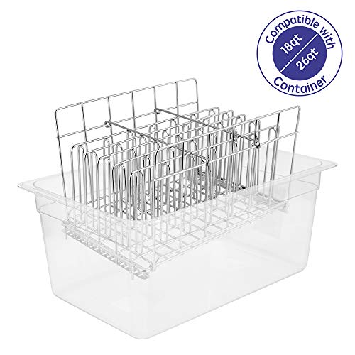 Sous Vide Rack Stainless Steel for Anova Cookers with Detachable Dividers and 2