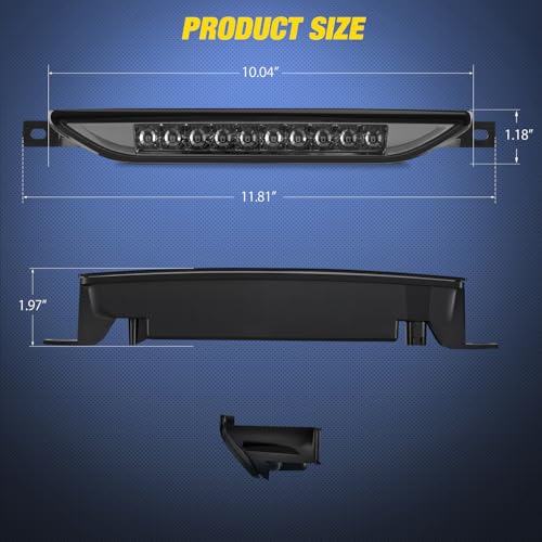 Image of Nilight Third Brake Light Tail High Mount 3rd Stop Lights Smoked Lens for Dodge Caliber 2007-2012 Durango 2011-2017 Jeep Cherokee 2011-2017 Compass 2007-2016 Van SUV Rear Center Cab Lamp