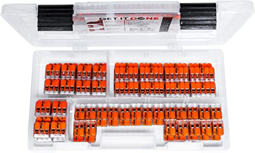 WAGO 221 Series 85pc Compact Splicing Wire Connector Assortment with Case, Includes (40x) 221-412, (29x) 221-413, (16x) 221-415, Lever-Nuts