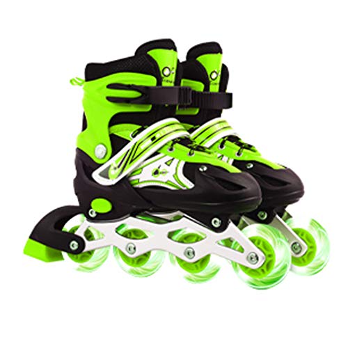 Patins en ligne fille lumière LED rollers réglables enfant avec frein pied droit