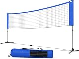 Rete da badminton 3,1 m – supporto regolabile in altezza 107/105/150 cm e borsa per il trasporto, rete in nylon pieghevole, facile da montare e smontare, ideale per tennis, fedrball, pallavolo o beach