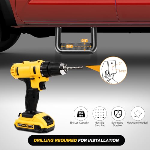 Estribos laterales universales de aluminio negro para camioneta miniatura 5