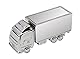Progressio Büroklammernhalter in Form eines LKWs, poliertes verchromtes Metall, 56 x 20 x 25 mm, mit eleganter Geschenkbox