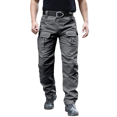 Men's Stretch Tactical Pants Water Resistant Ripstop Cargo Pants Outdoor Lightweight EDC Work Hiking Pants - Image 4