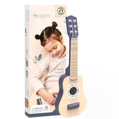 Guitare enfant en bois à bords lisses pour initier les petits sans risque de blessure