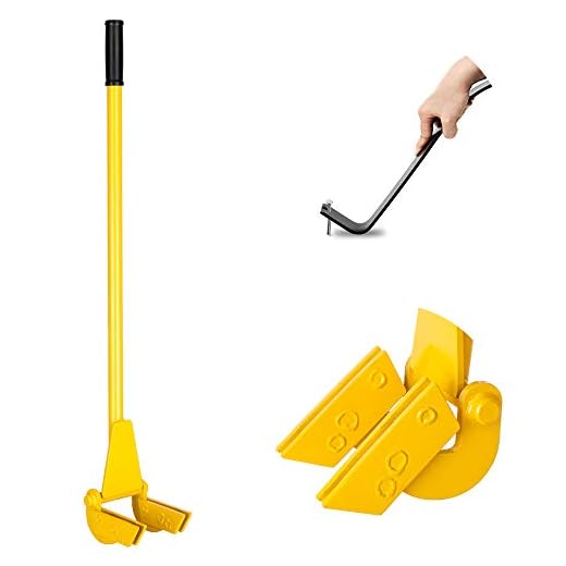 TUFFIOM 44-Inch Pallet Buster Tool with Extended Padded Handle & Free Nail Puller| Deluxe Industrial Pallet Breaker| Iron Pry Bar Deck Wrecker, Longer & Easier (Yellow)