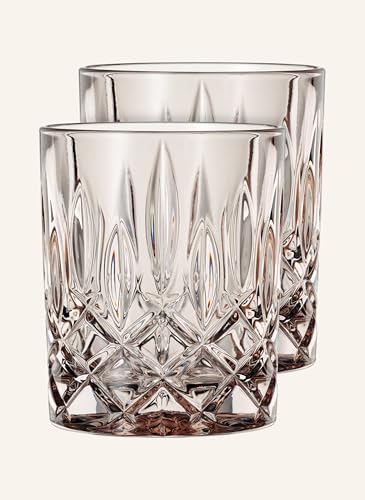 Image of Nachtmann Noblesse 10 oz Whisky Tumblers, Set of 2 - 4 inch Crystal Drinking Cups with Classic Cut Design, Lead-Free, Trusted Quality Barware for Cocktails, Whisky & Fine Spirits - Signature Gift (Taupe)