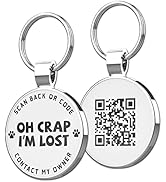 MYLUCKYTAG QR Code Pet ID Tags Dog Tags - Pet Online Profile - Scan QR Receive Instant Pet Locati...