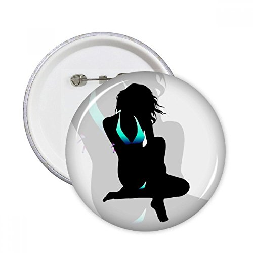 Pins Bikini Beauty Woman badge rond multicolore pour idée cadeau originale