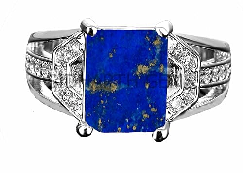 Anillo de lapislázuli de latón natural certificado joyería de colección 2