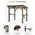 Modern Shade 6' x 8' Grill Gazebo with Cedar Wood Frame, Galvanized Steel Roof, USB & USB-C Charging Ports, Side Shelves, Paper Towel Holder, and Rotatable Hooks, Ideal BBQ Gazebo for Patio