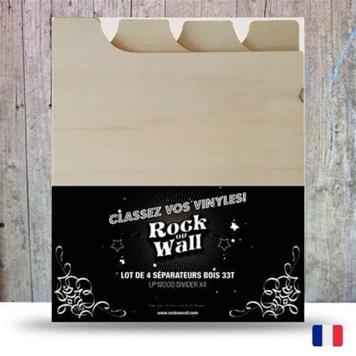 Separatore per vinili en bois ROCK ON WALL pack de 4 intercalaires de tri