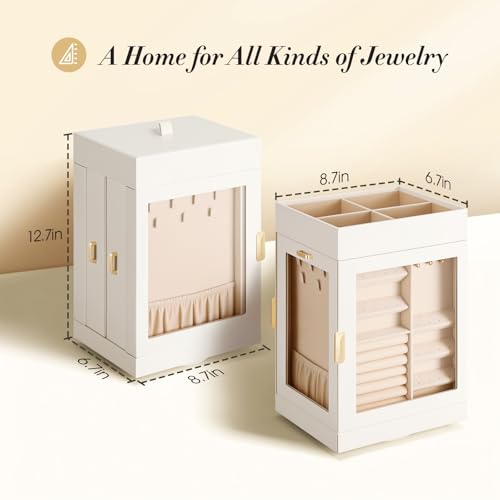 Tidystash 360° Rotating Jewelry Organizer - Large, Elegant Jewelry Boxes For Women Necklace thumb #3