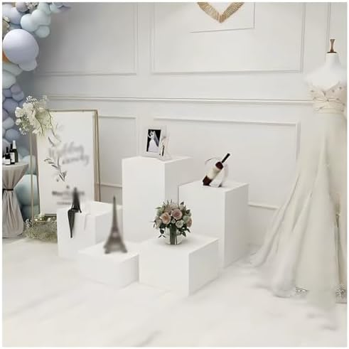 Stackable Square Display Pedestal Stand - Versatile Pillars for Clothing, Bridal Shops & Shoes - 30x30x50 cm (12x12x20 in) - Perfect Event Decor Risers