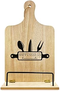 PLIGREAT Wooden Cookbook Stands, Adjustable Book Stands Large Cookbook Holder Reading Book Holder Kitchen Countertop Decor, Hanging Wood Cooking Bookstands for Textbook, Recipe, Tablet