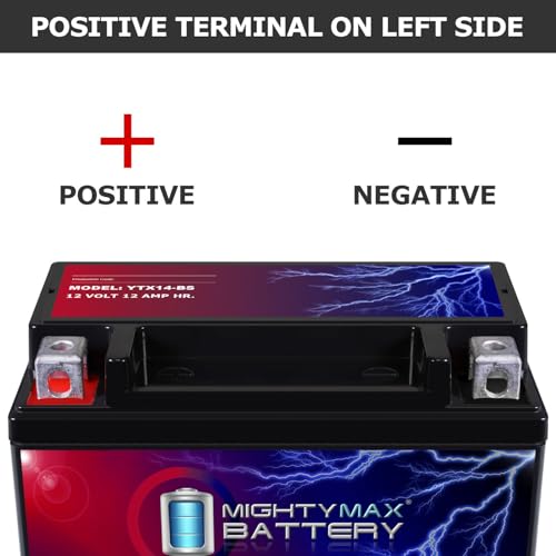 Image of Mighty Max Battery YTX14-BS - 12 Volt 12 AH, 200 CCA, Rechargeable Maintenance Free SLA AGM Motorcycle Battery