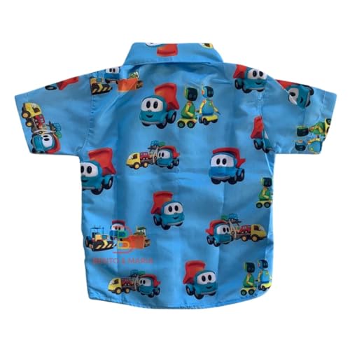 Camisa Infantil Mauricinho Léo o Caminhão com Gravata Festa Aniversário Comemorações (BR, Alfa, M, R