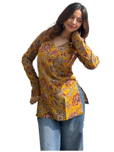 Image of ANNI Designer Cotton Short Kurti for Women | Stylish Kurti | Short Kurti Top | Casual Kurta for Women | Comfortable Cotton Kurtis for Womens