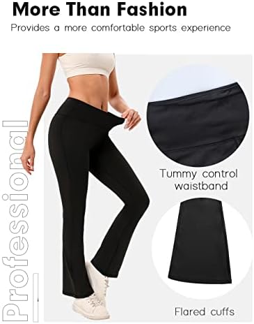 Womens Flared Bootcut Yoga Pants High Waisted Bootleg Leggings Running Workout Trousers