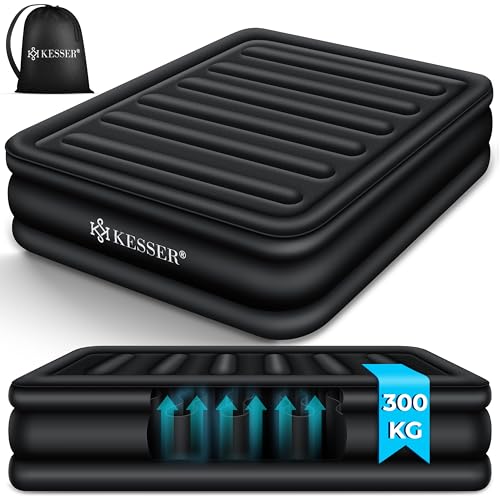 KESSER® Aufblasbare Matratze Luftbett Selbstaufblasend Gästebett mit eingebauter elektrischer Pumpe, Luftmatratze für Camping oder Heimgebrauch Mit Tasche, geeignet für 2 Person - 203 x 152,5 x 51cm