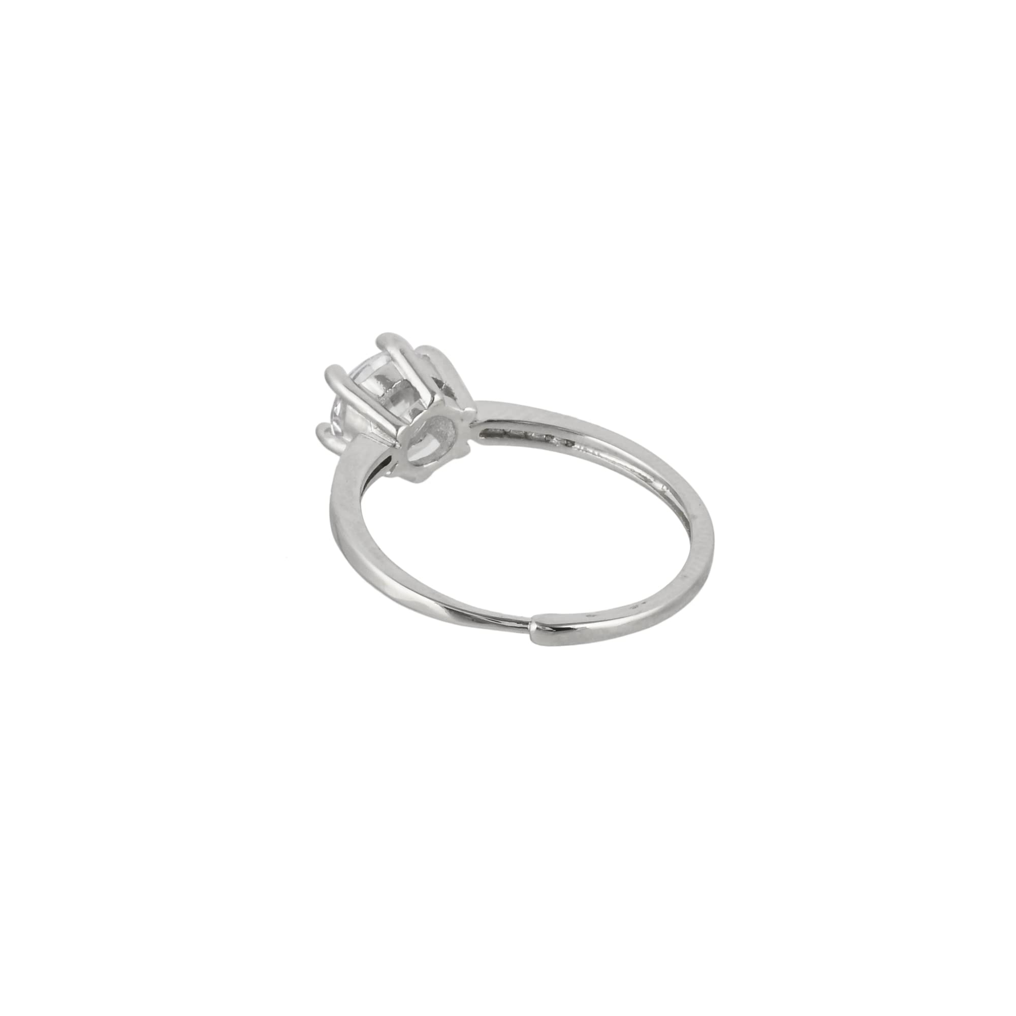 Women's Classic Plated Round Cut Zircon Adorned Ring