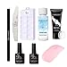 Produktbild Pwtchenty Poly Gel Set, Fingernagelverlängerung Art Tools Set Mit Reinigungslösung Und Anderen Nagel Quick UV Verlängerungskleber Boden Kleber Dichtungsset mit Licht