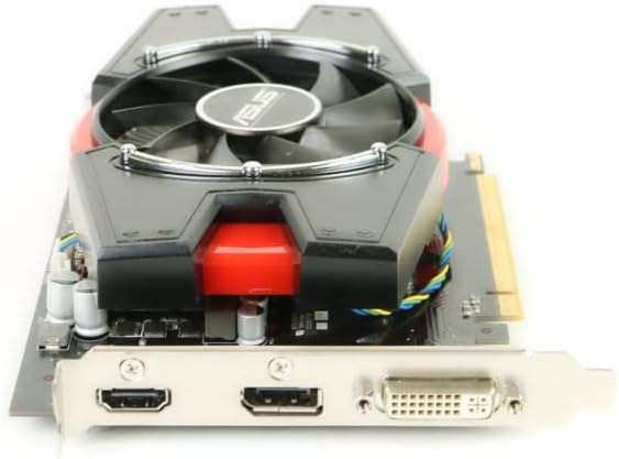 Side view of the ASUS EAH6670/DIS/1GD5 graphics card showing the display output ports.