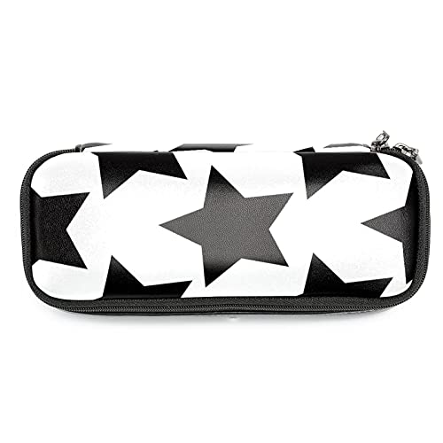 Estuche organizador de gran capacidad, estuche de cuero para estudiantes, doble cremallera, estuche para lápices, abstracto, morado oscuro, rosa, Multicolor 6, 19x7.5x3.8cm/7.5x3x1.5in, Organizador de