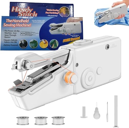 Máquina de coser, máquina de coser portátil inalámbrica de mano, mini máquina de coser adecuada para principiantes y profesionales para usar en casa, dormitorio o mientras se deshilacha