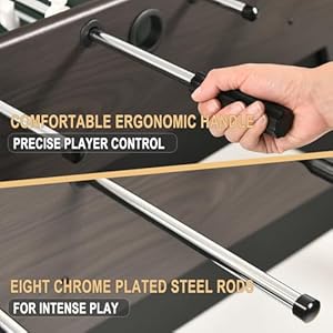 54" Foosball Table, Soccer Games Table Competition Sized Wooden Table Soccer w/ 2 Balls for Adult Kids Youth Home, Game Room, Office, Party (Dark Wood Grain) 54 Foosball Table Soccer Games Table Competition Sized Wooden Table Soccer w 2 Balls for Adult Kids Youth Home Game Room Office Party Dark Wood Grain