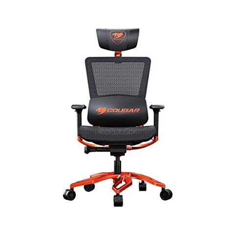 COUGAR Silla Gaming, Negro/Naranja, Apoyo Lumbar, PVC Transpirable, Control de Palanca, Ruedas Estables, Marco de Aluminio Cover