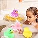 Deekin 6 Pcs 5 Inch Multicolor Large Rubber Duck Assortment Toy Duckies Bulk Gaint Squeak Rubber Duckies for Kid Baby Bath Shower Pool Classroom Summer Beach Activity